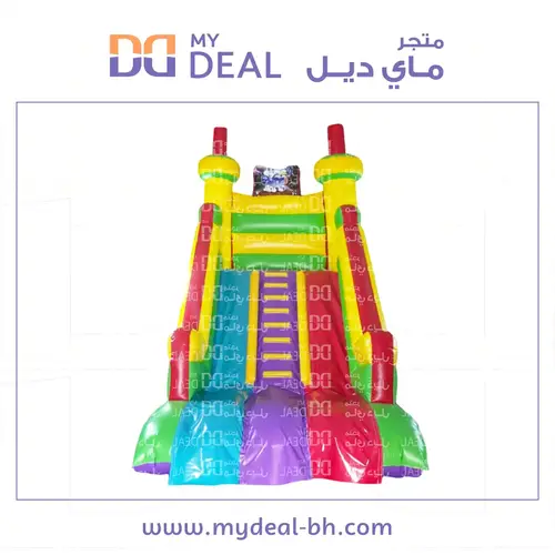 زحليقة هوائية شخصيات السنافر مسارين مع سلم 5.50* 3.30* 5 متر 
