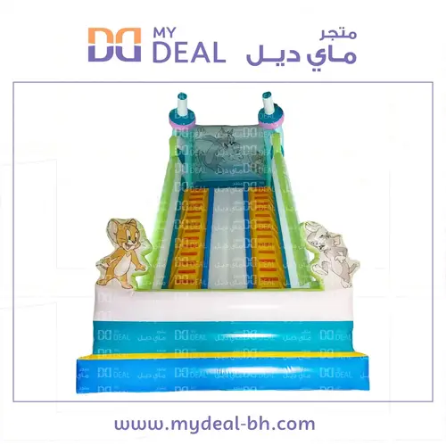 زحليقة هوائية مع نطيطة شخصيات توم اند جيري مع سلمين وجدار وبوابة ودرج 9*4*9 متر  