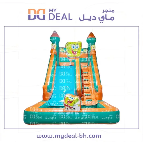 زحليقة مائية شخصية سبونج بوب مع مسبح وسلم 6 * 4 * 6 متر
