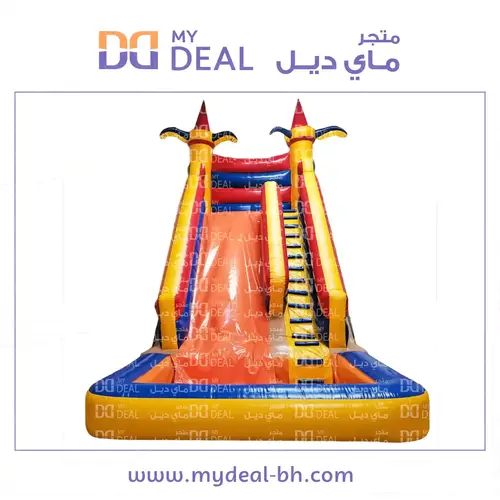 زحليقة مائية مع حوض وسلم واعمدة مشجرة الطول ٨ متر العرض ٤ متر الارتفاع ٨ متر
