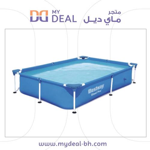 مسبح أطفال أعمدة مستطيل ازرق 2.21 متر × 1.50 متر × 0.43 متر يتسع 4 اطفال سعة 1,200 لتر