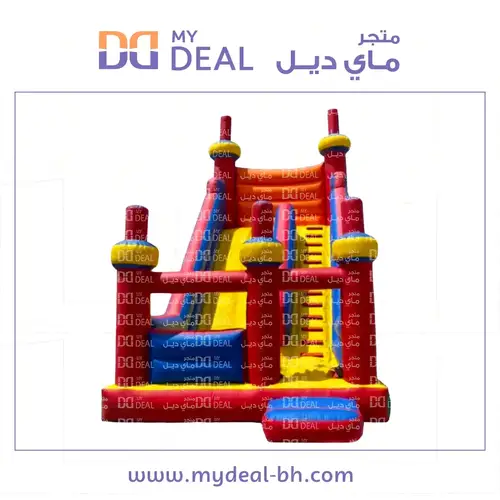 زحليقة هوائية مع نطيطة وجدار وبوابة ودرج 7.70*4*7  متر