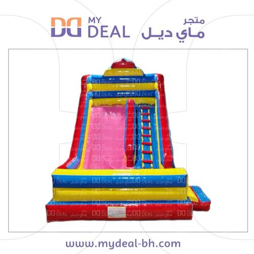 زحليقة هوائية مع نطيطة وجدار أمامي وسلم صعود وبوابة جانبية – 5.5 × 4.5 × 5 متر