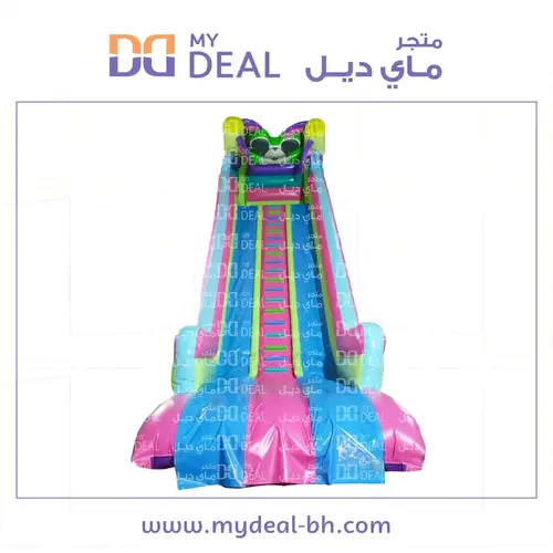 زحليقة هوائية شخصية ميكي ماوس مسارين مع سلم وسط واعمدة مشجرة 10* 3.30* 9.50 متر 