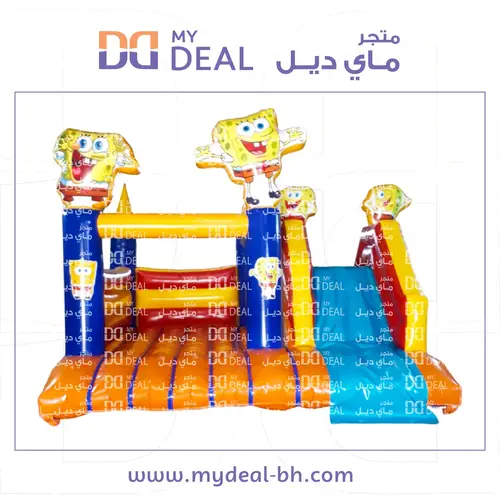 نطيطة وزحليقة جانبية سبونج بوب وسلم بالخلف 5*5 متر