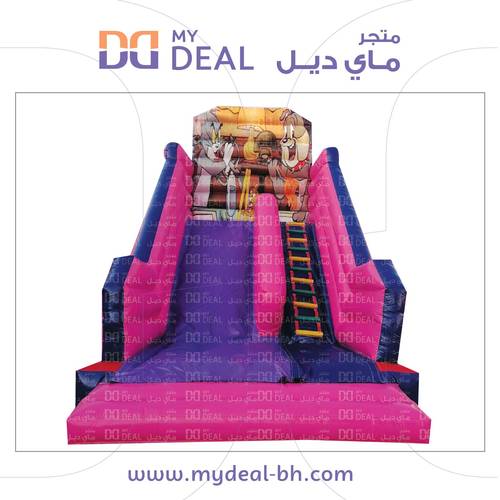  زحليقة هوائية توم وجيري وسبايك مع درج كبير بطول ٧×٤×٦ متر مع ثلاث طبقات جدران الجانبي