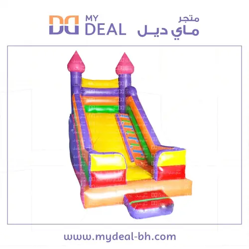 زحليقة هوائية مع نطيطة وبوابة وجدار ودرج  6.20*3.30*5 متر 