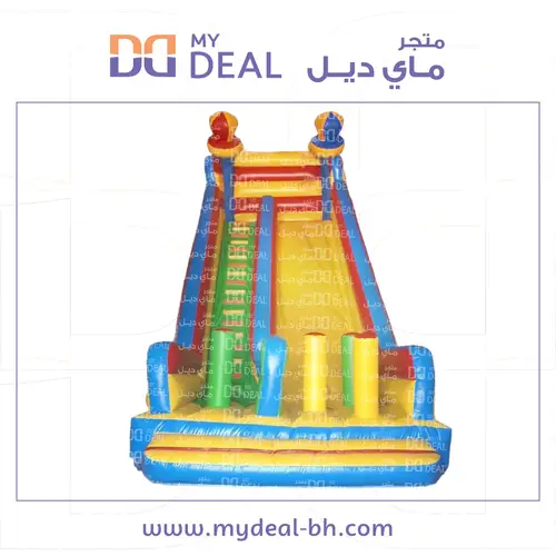 زحليقة هوائية مع متاهة وسلم واعمدة بوكسنج ونفق ونطيطة ودرج  9*4*9 متر