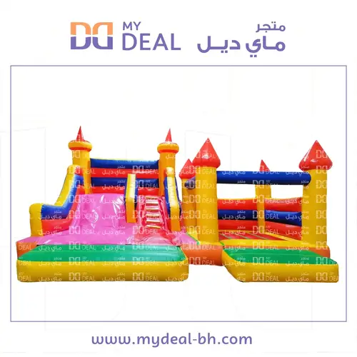 زحليقة هوائية مع نطيطة جانبية ودرج كبير  5.5* 7* 3.5 متر 