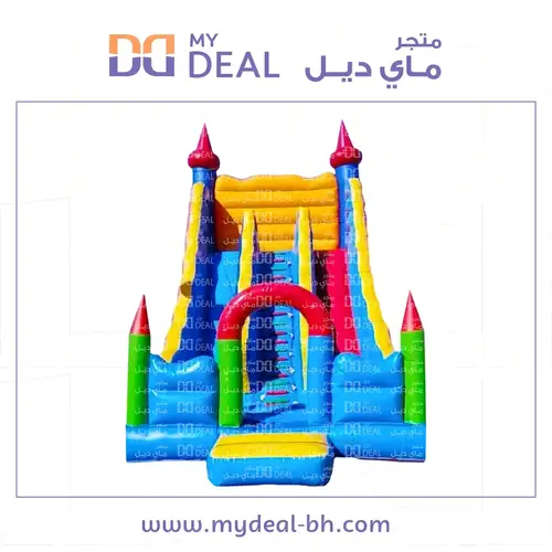 زحليقة هوائية مع نطيطة وسلم وسط وبوابة وجدار  8.80*4.50*8 متر
