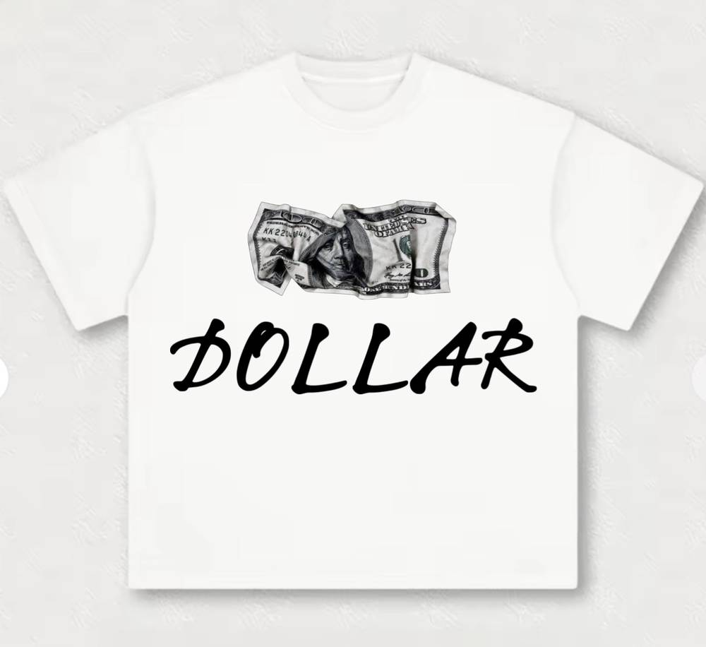 T shirt dollar قطن 100%