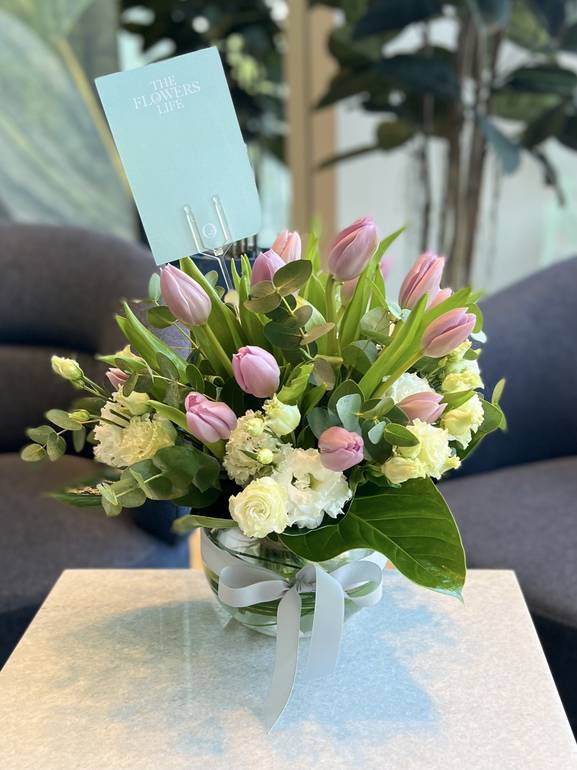 Bloom Tulip and Eustoma - S vase