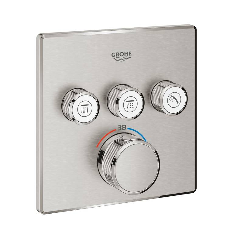 وجه سمارت جروهي سوبر استيل 3 خطوط Grohtherm SmartControl Safety mixer for concealed installation with 3 valves GROHE