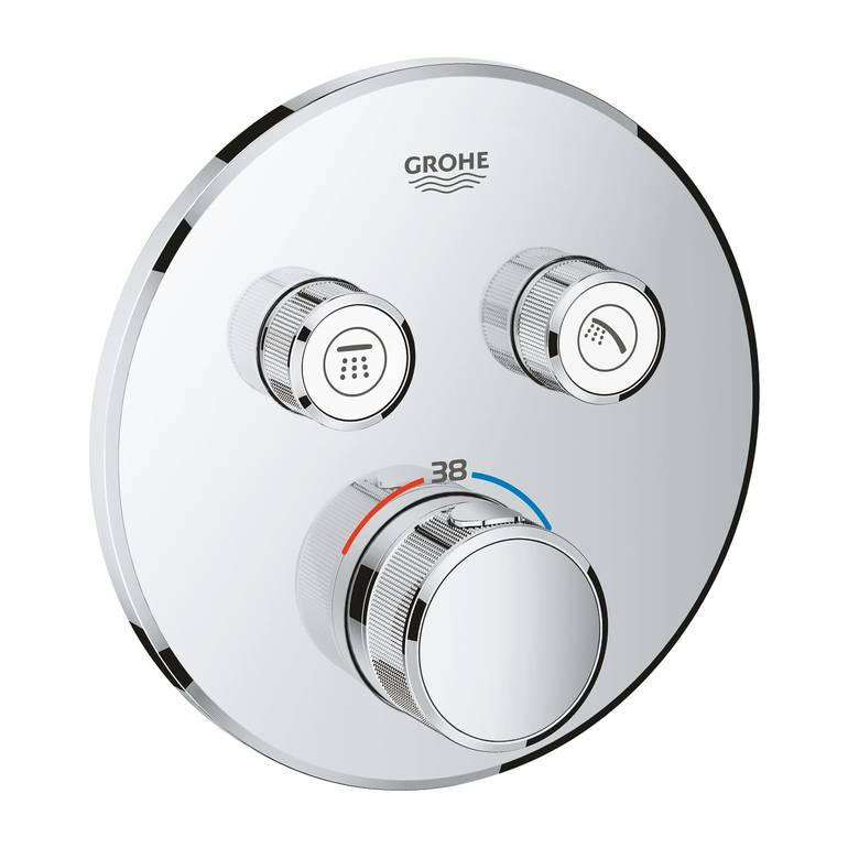 وجه سمارت جروهي كروم خطين Grohtherm SmartControl Safety mixer for concealed installation with 2 valves GROHE