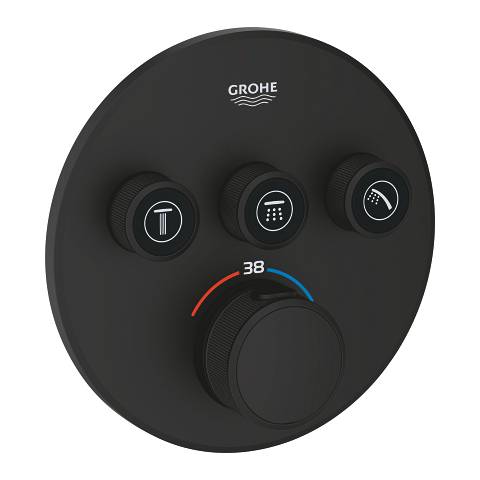 ترموستات مخفي جروهي Grohtherm SmartControl دائري 2W أسود