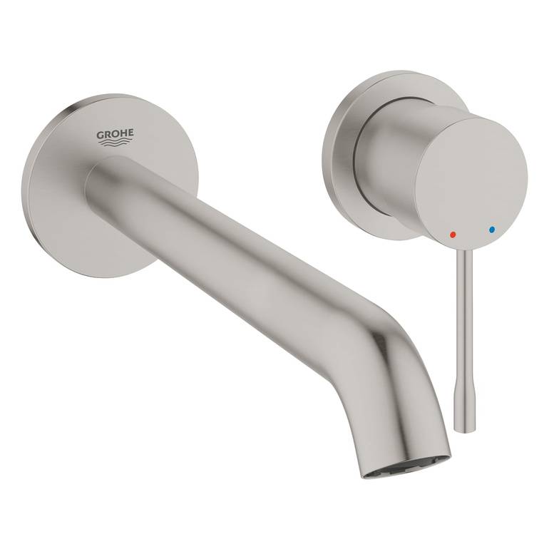 خلاط مغسلة جداري جروهي سوبر استيل Essence 2-hole basin mixer L-Size GROHE