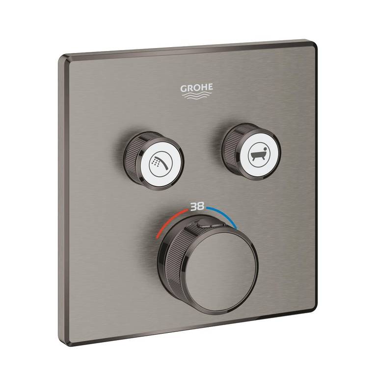 وجه سمارت جروهي خطين تيتانيوم مطفي Grohtherm SmartControl Safety mixer for concealed installation with 2 valves GROHE