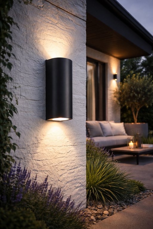 ابليك جداري خارجي أسود LED