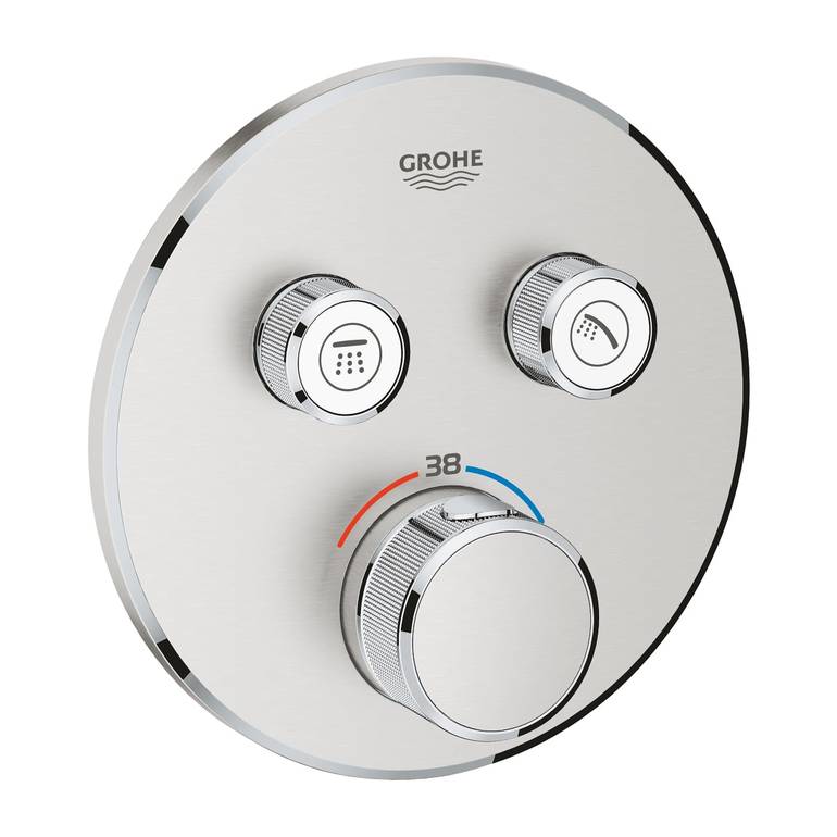 وجه سمارت جروهي سوبر استيل خطين Grohtherm SmartControl Safety mixer for concealed installation with 2 valves GROHE