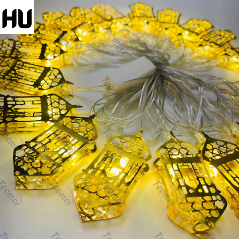 زينة رمضان فوانيس LED بطول 5 أمتار (20 قطعة)