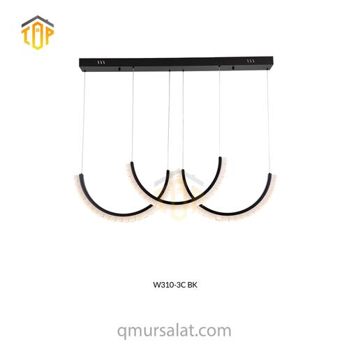ثريا LED هندسية ثلاثية الحلقات – TOP