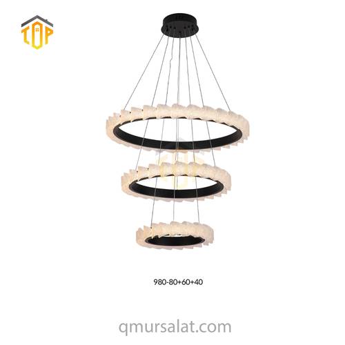 ثريا LED مودرن دائرية ثلاث طبقات 80+60+40 سم - TOP