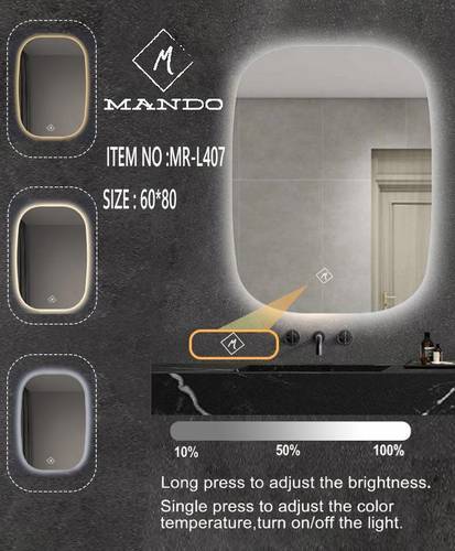 مرايا LED بيضاوية بإطار مضيء - MANDO 