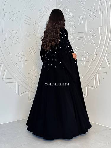 عبايه (اماسي)قماش كريب بكريستال