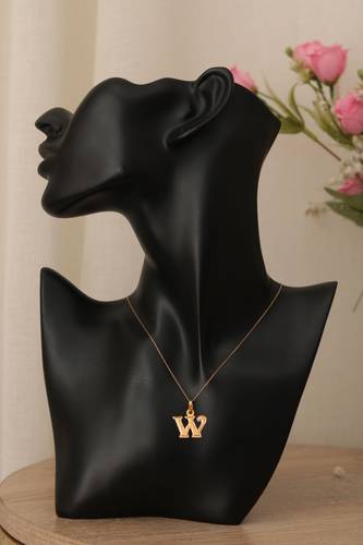 سلسال وتعليقه حرف ( W ) عيار 21