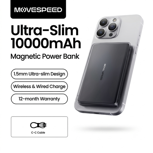 بور بنك المغناطيسي النحيف 10000mAh PD20W شاحن لاسلكية آيفون سامسونج
