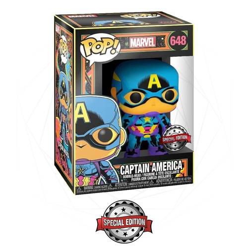 Funko POP! Heroes - Marvel - #648 Captain America (Black Light Glow) [Special Edition]
