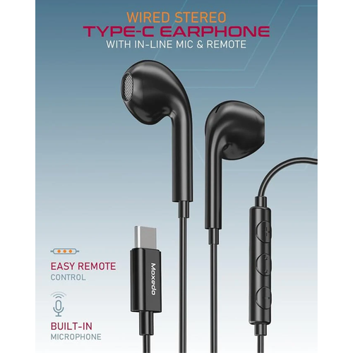 Moxedo Wired Stereo Type-C Earphone -Black