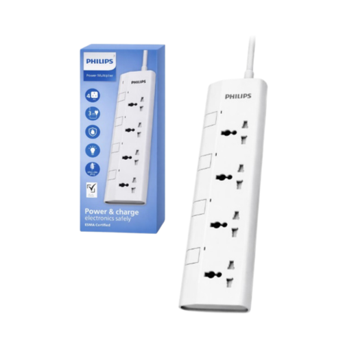 Philips 4-Socket Power Strip with Individual Switches