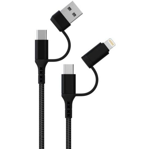 Green Lion Braided 4 In 1 Fast Charging Cable, Fast Charging & Sync 1.2M (3.9Ft)