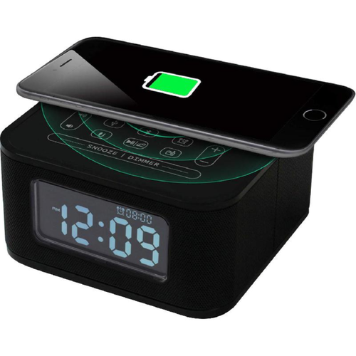 Homtime D2QI Alarm Clock with Bluetooth Speaker