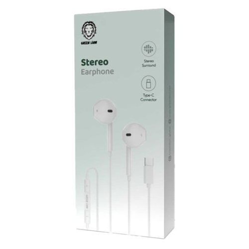 Green Lion Stereo Earphone Type-C Connector