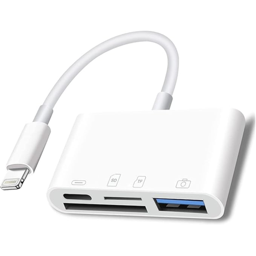 USB Adapter Lightning to USB with SD & TF Card Reader