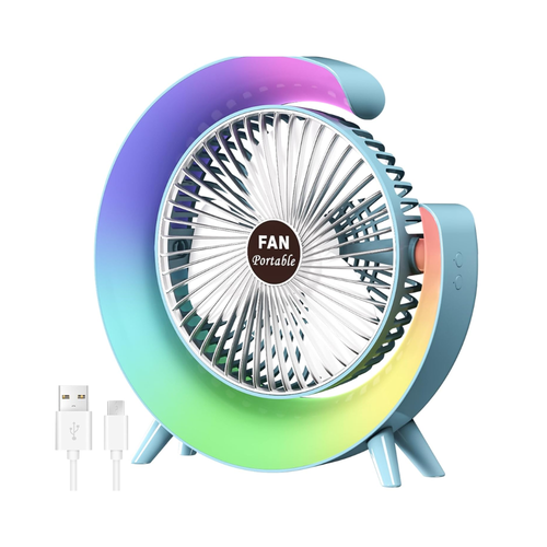 Rechargeable Portable Desktop Small Fan - Colorful