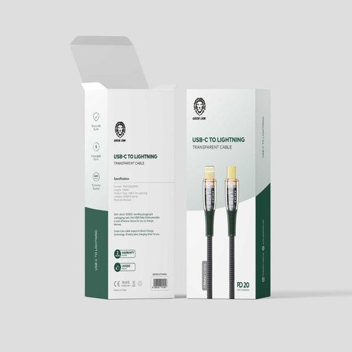 Green Lion Usb-C To Lightning Transparent Cable (1M)