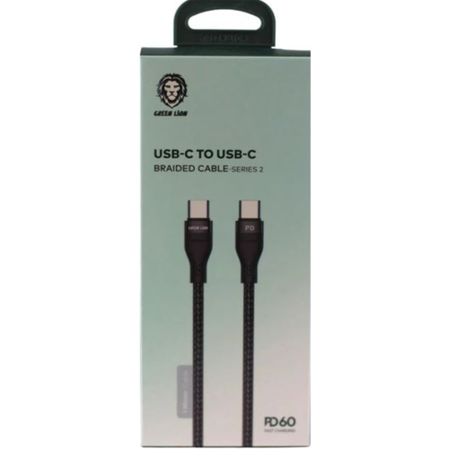 Green Lion USB‑C to USB‑C Braided Cable 1 m – Series 2 – Black