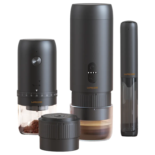 Lepresso Brewology Coffee Kit with Espresso Maker Grinder & Milk Frother