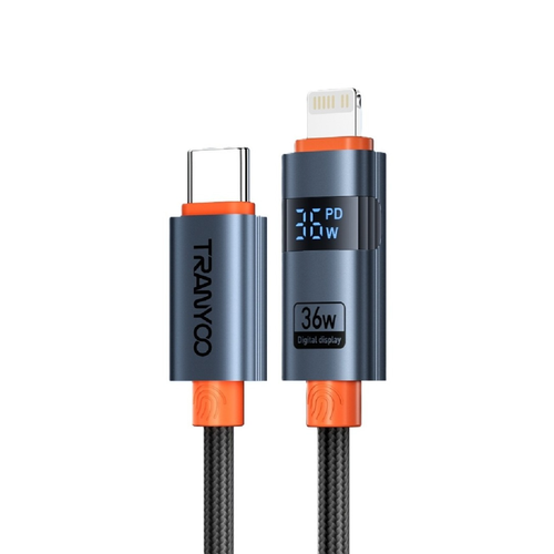 Tranyoo Type-C To Lightning Braided Data Cable With Watt Display CL-6