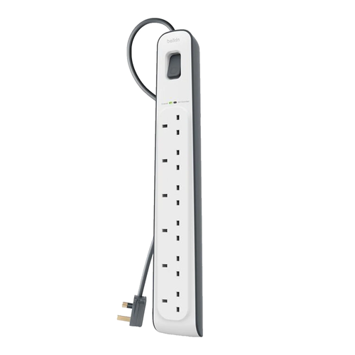 Belkin Advanced Power Strip - Integrated Power Station with 6 Outlets & 2-Meter