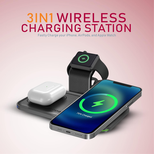 Moxedo 3 in 1 15W Wireless Charging Station