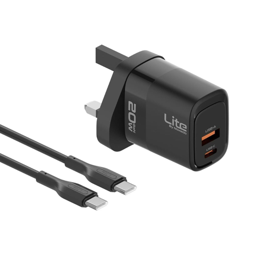 Moxedo Lite 20W GaN Charger USB-A USB-C PD 3.0 With USB-C To USB-C Cable 1.2m