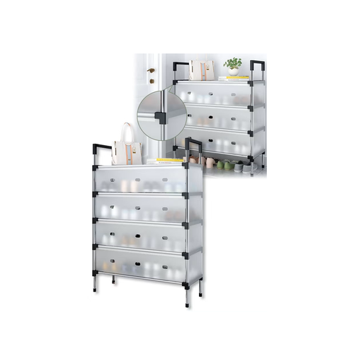 5-Door Dustproof Shoe Rack - Sleek Vertical Storage Organizer