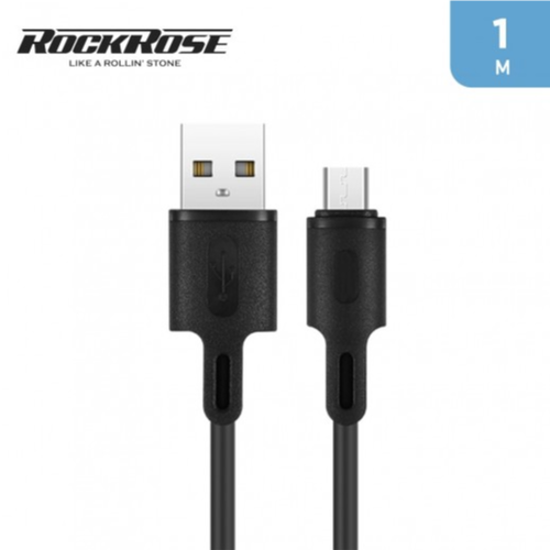 Rock Rose Beta Ac Mini 2.4a Usb-c Charge & Sync Cable, 100 Cm - Black