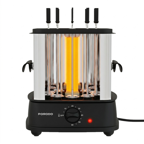 Porodo Lifestyle Grilljet Electric Rotisserie Kebab Grill with Auto-Rotating Skewers