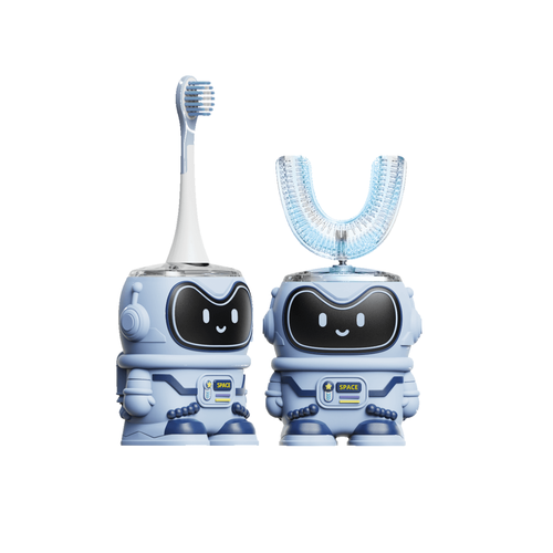 Moxedo Kids 2 in 1 U- Shaped Electric Toothbrush Blue