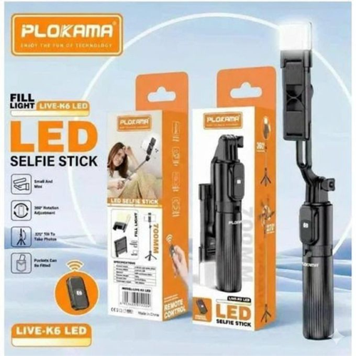 plokama Live K6 selfie stick tripod with remote Control